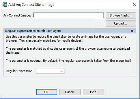 Screenshot of the Add AnyConnect Client Image